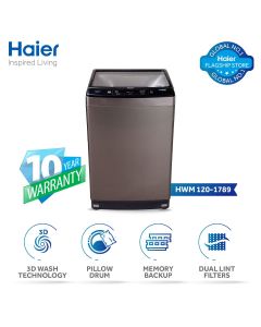 Haier Top Load Fully Automatic Washing Machine 12KG (HWM 120-1789) - Hania Co-1 (3 Months 0% Percent Profit Product Available On 48 Months Installment)